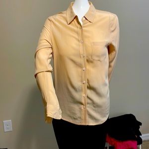 Equipment Femme Collared Button Down Long Sleeves Shirt Tail Hem Shirt S EC